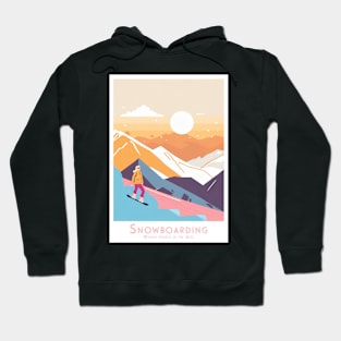 Alpine Adventure - Snowboarding in the Alps Poster Hoodie